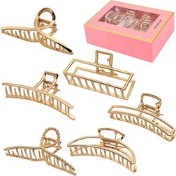 Lukacy Large Metal Hair Claw Clips 6-pack