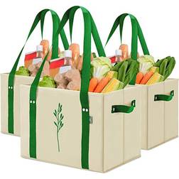 Green Bulldog Reusable Canvas Tote Shopping Bags 3-pack