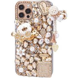 3D Glitter Rhinestone Pumpkin Car Charm Case for iPhone 12 Pro Max