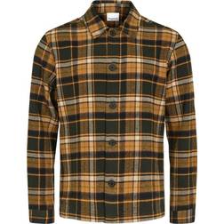 Knowledge Cotton Apparel Big Checked Heavy Flannel Overshirt - Forest Night