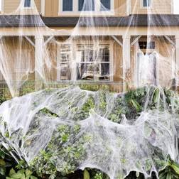 Party Decorations Spider Webs with 150 Extra Fake Spiders White