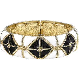 1928 Jewelry Stretch Bracelet - Gold/Black/White