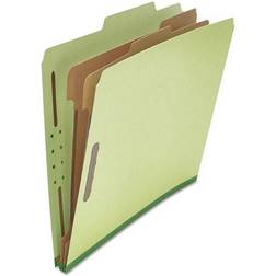 Universal Six--section Pressboard Classification Folders, 2 Dividers, Letter Size, Green, 10/box UNV10271 Green