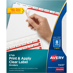 Avery Index Maker Clear Label Dividers, 8 Tabs, 5 Sets