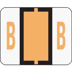 A-Z Color-Coded Bar-Style End Tab Labels, Letter B, Light Orange, 500/Roll