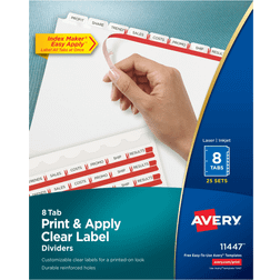 Avery Index Maker Clear Label Dividers, 8 Tabs, 25 Sets