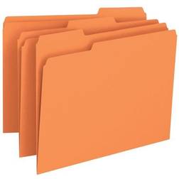 Smead File Folders, 1/3 Cut Top Tab, Letter, Orange, 100/Box
