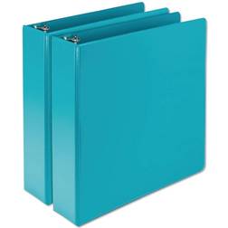 2pk 450 Sheet 2" Round Ring Binder Turquoise Samsill