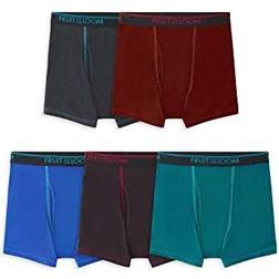 Fruit of the Loom Boys' True Comfort 360 Stretch Boxer Briefs, Assorted 5 Pack