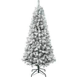 National Tree Company 6' Unlit Flocked Acacia Hinged Artificial Christmas Christmas Tree