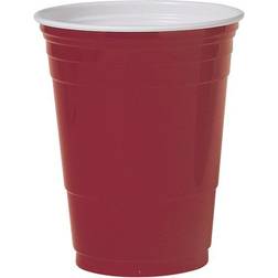 Solo Plastic Party Cold Cups, 16oz, Red, 50/Bag, 20 Bags/Carton