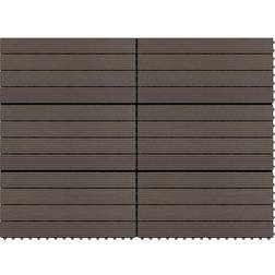 vidaXL Decking Tiles 6 pcs WPC 60x30 cm 1.08 mÂ² Dark Brown