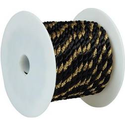 Jam Paper Rope Ribbon 15 Yards Black with Gold 1/Pack