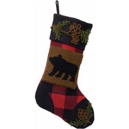 GlitzHome Hooked Bear Stocking 18.9"