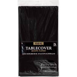 Amscan BB100178 Black Plastic Tablecover 54 inch-108 inch