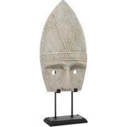 Ridge Road Decor White/black Wood Vintage Mask Sculpture black