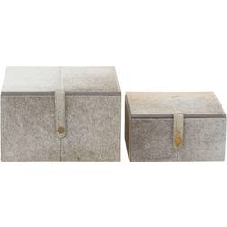 Litton Lane Grey Eclectic Box, 8 in. 10 in. W (Set of 2)