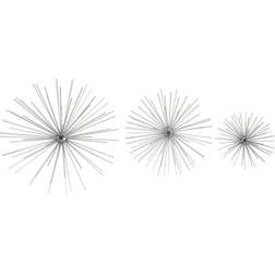 9th & Pike(R) Contemporary 3D Starburst Set Of 3 Silver