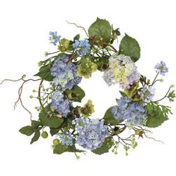 Nearly Natural Silk Hydrangea Wreath, Multicolor