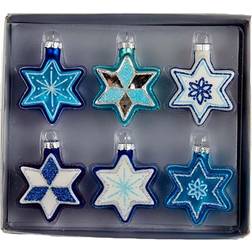 Kurt Adler Ornaments Blue Jewish Star Ornament Set of Six Christmas Tree Ornament