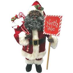 Santa's Workshop 15in. African American North Pole Santa Red Figurine