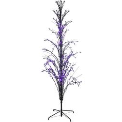 Northlight Pre-Lit Cascade Outdoor Halloween Twig Tree Lights, 6' Black