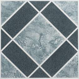 Achim Nexus Self Adhesive Vinyl Floor Tile 12" x 12" Light/Dark Blue Diamond Pattern, 20 Pack