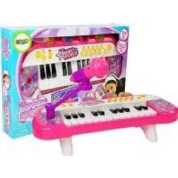 LEANToys Keyboard Piano 24 Keys USB Microphone Pink