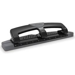 Three-Hole Paper Punch,12 Sheets,Blk/Gry