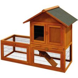Flamingo Rabbit Hutch Brown Wooden Rabbit Cage Farmhouse Habitat Cage
