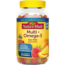 Nature Made Men's Multivitamin Omega-3 Gummies Strawberry, Lemon & Orange 150ct