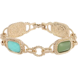 1928 Jewelry Link Bracelet - Gold/Green/Turquoise
