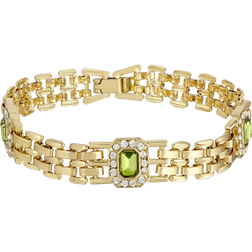 1928 Jewelry Link Bracelet - Gold/Green/Transparent