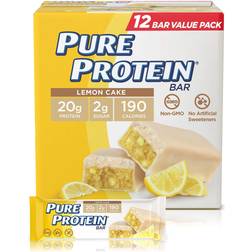 Pure Protein Bars High Nutritious Snacks to Support Energy Lemon Cake 12 Count