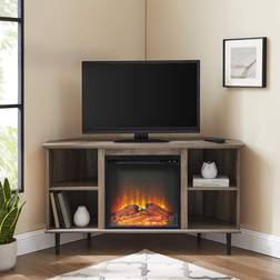 Walker Edison Clyde Gray and Black Fireplace Console