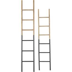 Litton Lane Brown Metal Industrial Ladder (Set of 2) Multi-Colored