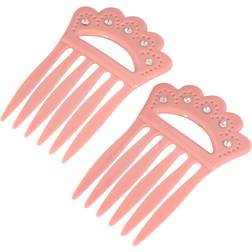 Plastic with Clear Crystal Double Hair Comb