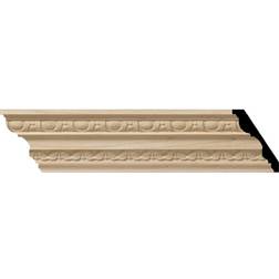 Ekena Millwork 2-1/4 in. in. Unfinished Wood Alder Bedford Carved Crown Moulding