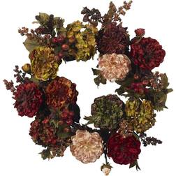 Nearly Natural 22" Autumn Hydrangea & Peony Wreath MichaelsÂ®