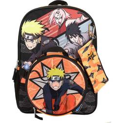 Naruto Shippuden 5 Piece Characters Backpack Set Black/Orange/Yellow One-Size