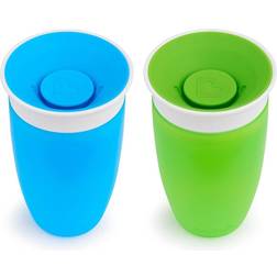 Munchkin Miracle360Âº 2-Pack 10 Oz. Sippy Cups In Green/blue Green 2 Pack