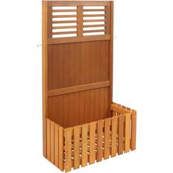 Sunnydaze Decor 44 in. Garden Wood Planter Box with Privacy Screen, Oil