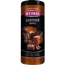 WEIMAN Leather Wipes, 7 X 8, 30/canister, 4 Canisters/carton WMN91CT