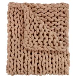 Donna Sharp Chenille Chunky Blankets Beige (127x101.6)