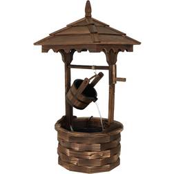 Sunnydaze Decor 48 in. Old-Fashioned Wood Wishing Well Fountain