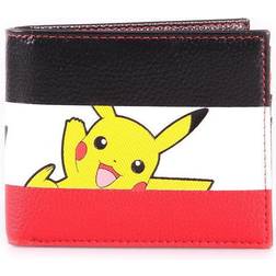 Pokémon Pikachu Striped Tri-colour All-Over Print Bi-fold Male Wallet Multi-colour