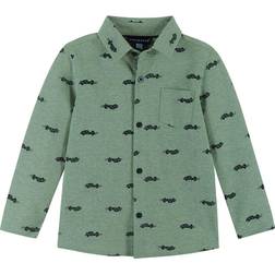 Andy & Evan Boy's Cotton Button-Down Shirt - Green Racecar