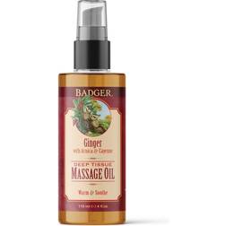 Badger Massage Oil Deep Tissue Ginger with Arnica & Cayenne 4 fl. oz