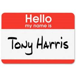 Avery AVE5140 Name Badge Labels,Hello-Name,2.33 in. in.,100-PK,Red
