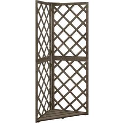 vidaXL Corner Trellis Gray 19.6"x19.6"x57" Solid Fir Wood 50x50cm